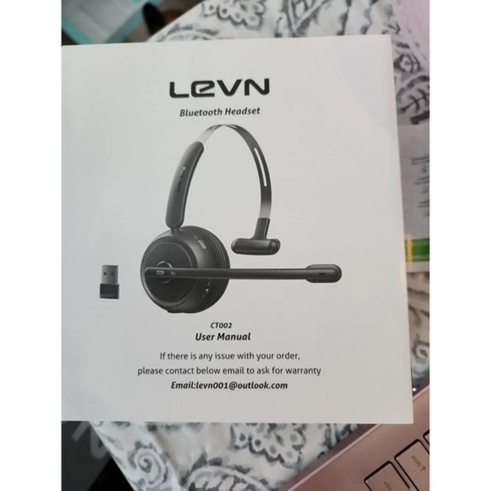 Levn CT002 Headset Black Noise Cancelling Wireless Bluetooth On The Ear‎ and Mic